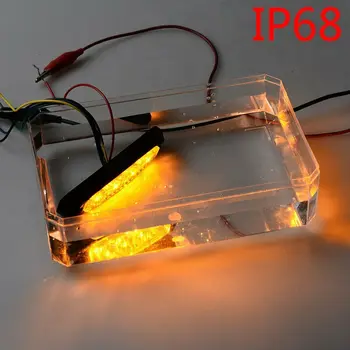

4pcs Car 16-LED Amber Sync Strobe Light Flashing Emergency Warning Hazard Waterproof High Quality Auto Truck Strobe Lights