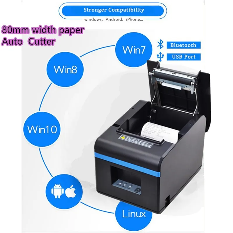 Hohe-qualität 80mm thermische Kleine ticket empfang drucker automatische schneiden druck mit Bluetooth USB port oder Ethernet WIFI Hohe-qualität 80mm thermische Kleine ticket empfang drucker automatische schneiden druck mit Bluetooth USB port oder Ethernet WIFI