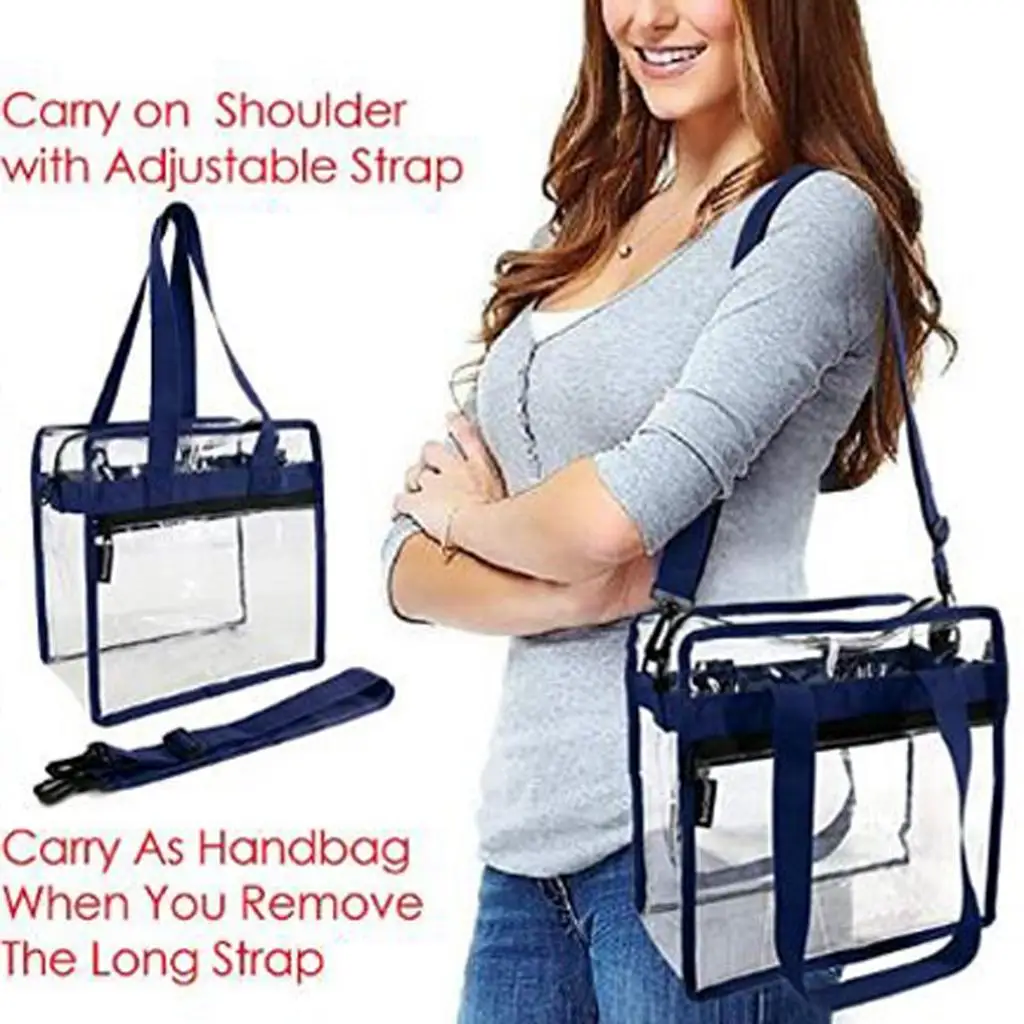 Women Water-proof PVC Clear Transparent Tote Bag Beach Makeup Bathing Wash Bag