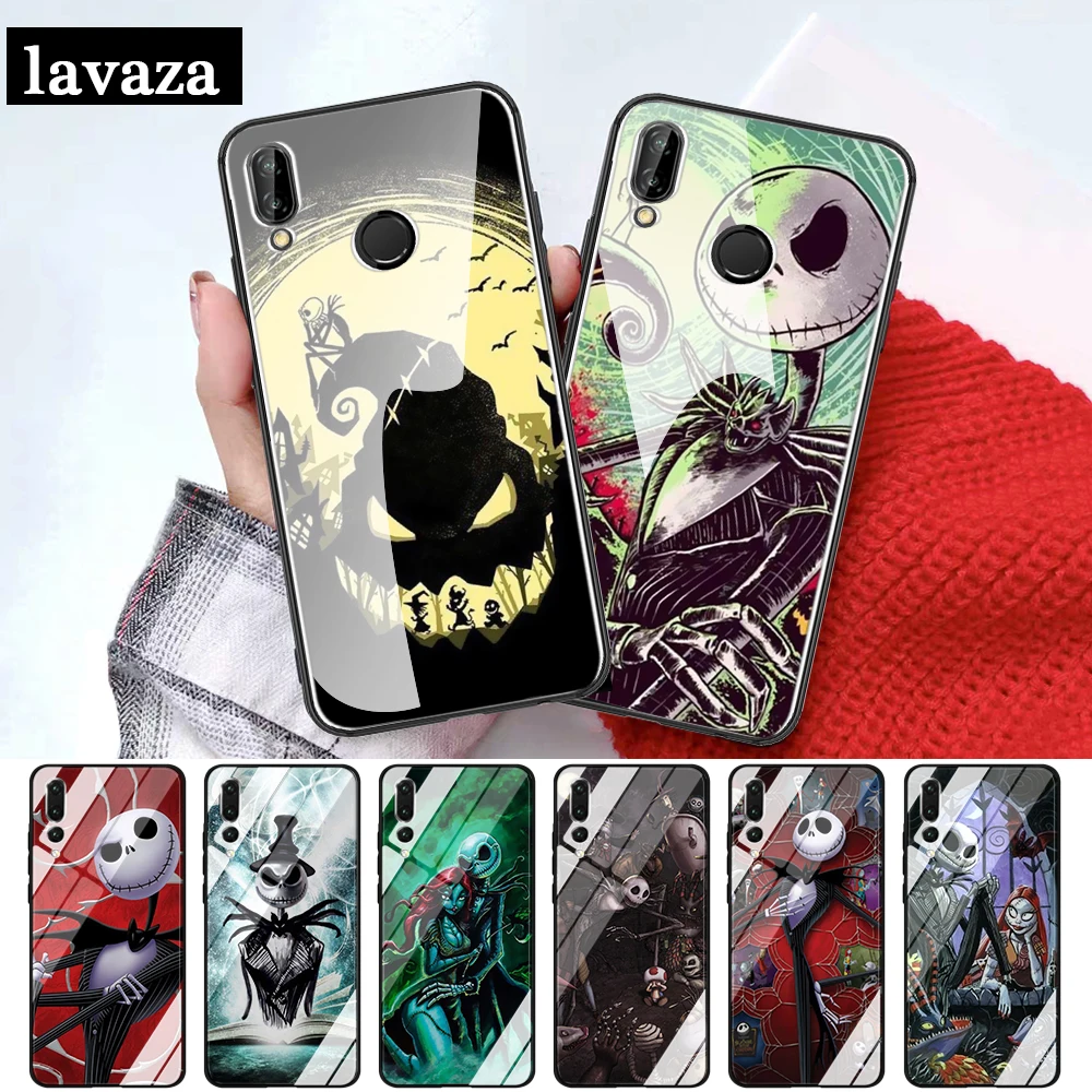 

Jack Skellington Funny Glass case for Huawei P10 P20 P30 Lite Pro P Smart Y6 Prime Y9 Mate 20 Honor 7A Pro 8X 9 10