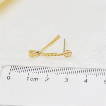 

Classic DIY Jewelry Accessories AU750 Solid 18K Yellow Gold Pendant Clasp Connector Clip Clasp Pinch Clip Bail Pendant Bail Bead
