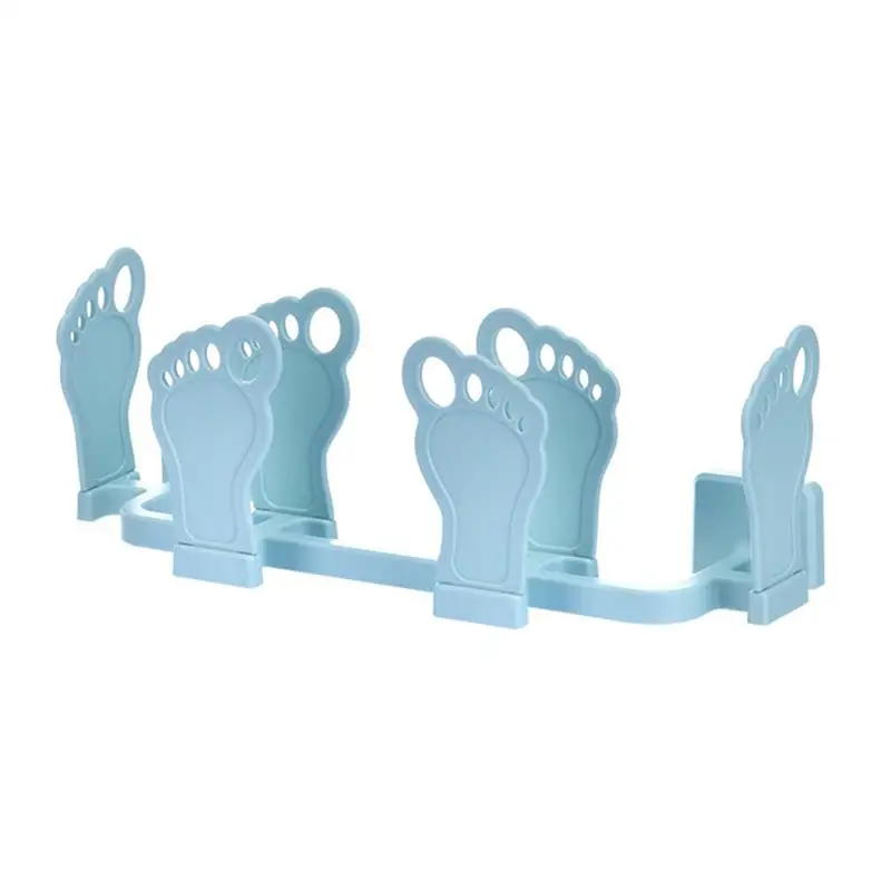 Light Blue Настенный стеллаж для хранения обуви, вешалка для обуви в форме ноги, держатель для обуви, тапочки, органайзер для хранения, полка для ванной - Цвет: Light Blue