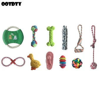 

11 Pcs Dog Cotton Rope Chewing Toys for Aggressive Chewers Dental Health Pet Indestructible Reduce Anxiety Best Teething