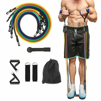 

11PCS Pull Rope Fitness Exercises Resistance Bands Elastic Rubber Training Workout Expander Yoga Band Tube Fitness Equipment