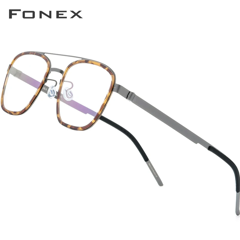 FONEX Мужские и женские очки из ацетатного сплава винтажные квадратные оптические