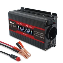 ЖК-дисплей 6000 Вт пик постоянного тока 12 В в переменный ток 220 В Модифицированная синусоида 2USB автомобильный трансформатор преобразования ЕС розетка Powet инвертор