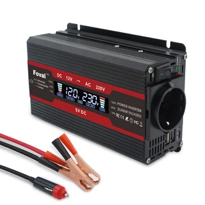 ЖК-дисплей 6000 Вт пик постоянного тока 12 В в переменный ток 220 В Модифицированная синусоида 2USB автомобильный трансформатор преобразования ЕС розетка Powet инвертор - изображение