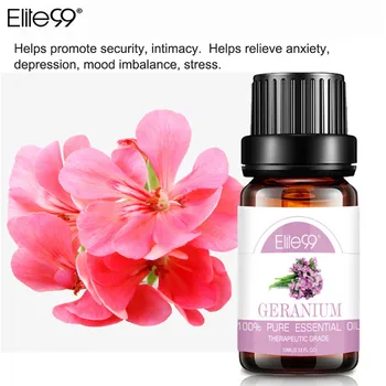 

Elite99 10ml Geranium Pure Essential Oils Aromatherapy Diffusers Essential Oils Massage Relieve Stress Oil Help Sleep Air Fresh