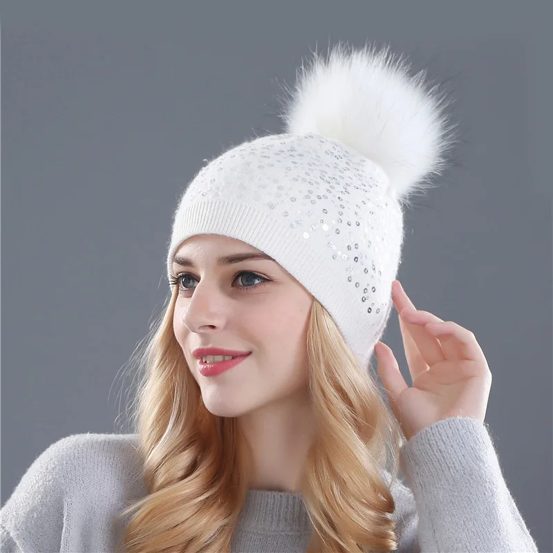 AliExpress, новый стиль, Осень-зима, теплый шерстяной Женский пуловер с бриллиантами, модный, хит продаж, вязаная шапка