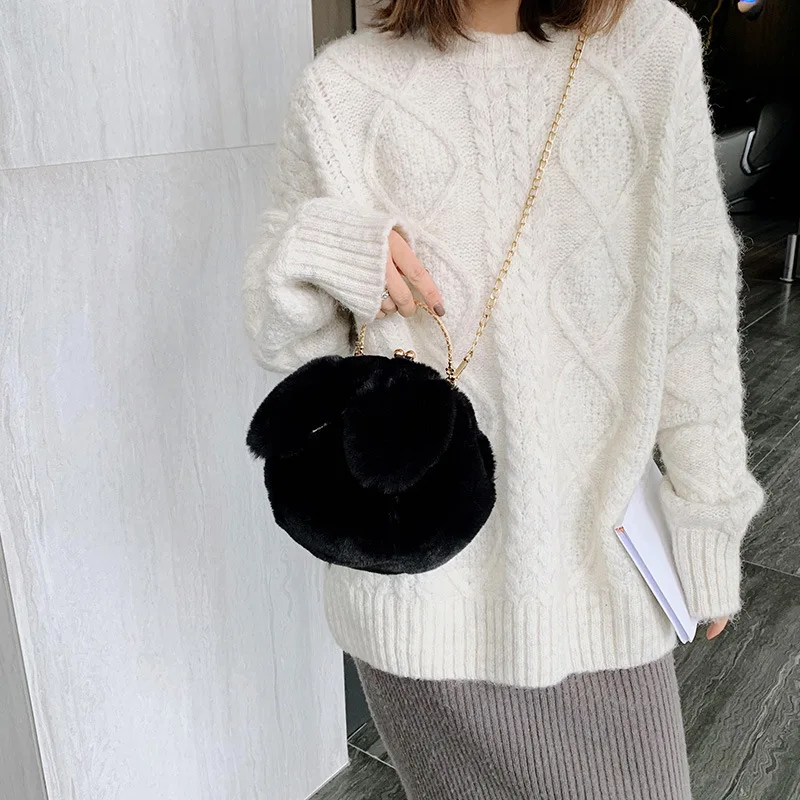 

Soft Adorable Korean-style Cute Rabbit Plush GIRL'S Heart Maomao Bag Soft Lop Chain Shoulder Bag Phone Coin Purse