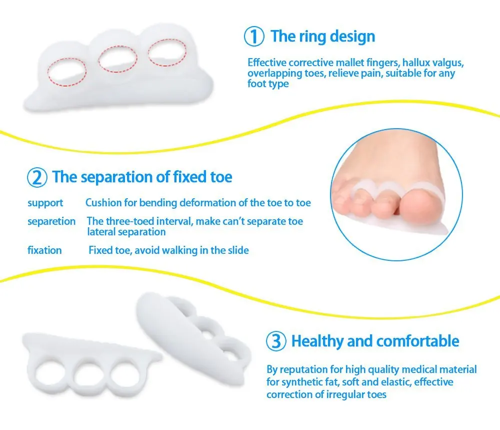 2 шт силиконовый гелевый разделитель пальцев ног, уход за ногами, подтяжки, поддержка, инструменты, защита буйон, Hallux стопа с вальгусной деформацией, массажер, облегчение боли, C134