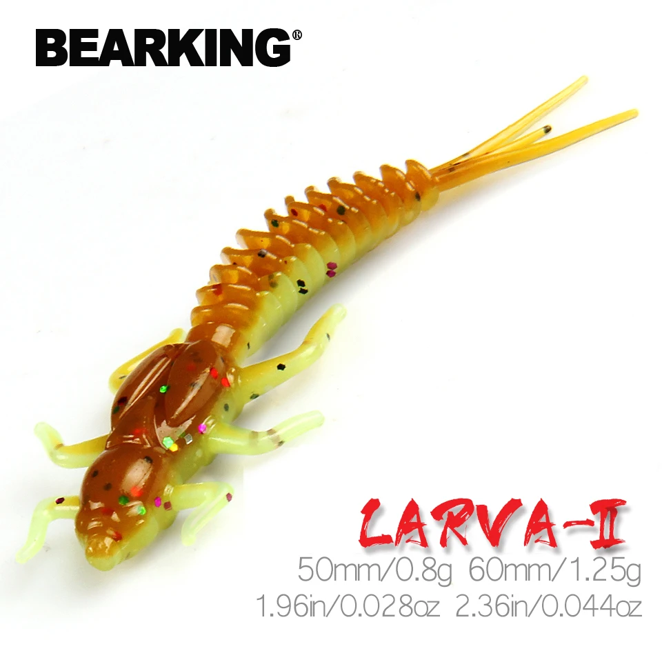 Minnow Swimbait Jigging Worm Larva Soft Lures BEARKING Fishing Artificial Bass-Pike 50mm