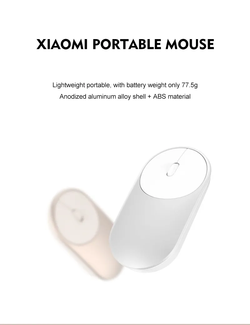 Xiaomi Mini Портативный WiFi 2,4G и Bluetooth двойной беспроводной Mous алюминиевый сплав ABS 1200 dpi Лазерная Поддержка Windows 8 10 PC
