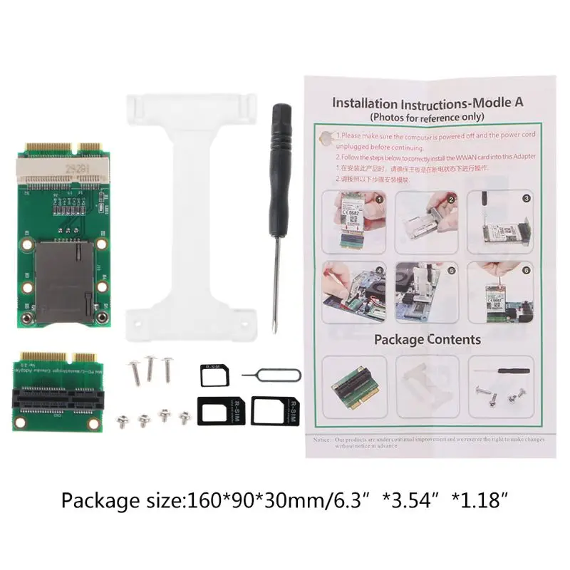 Мини PCI-E адаптер с sim-картой слот вертикальная установка для 3g/4G WWAN LTE