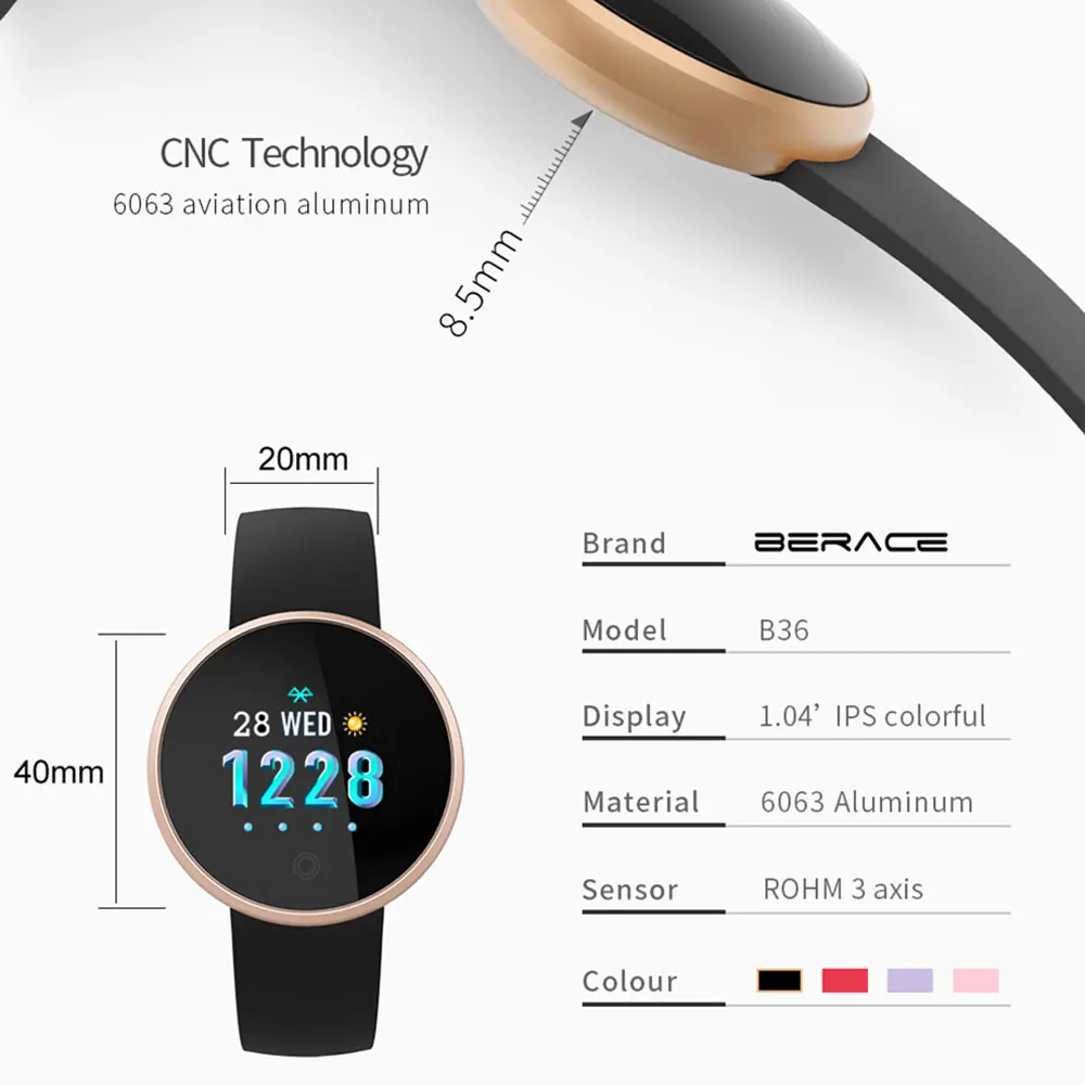 Smart Watch Women Ip68 Waterproof Wristwatch Female Physiological Reminder Heart Rate Smart Band Bracelet Fitness Tracker Watch