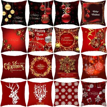 

New Christmas Pillow Case Red Cushion Cover Xmas Home Decoration Covers cojines sofa decoracion elegante подушки декор