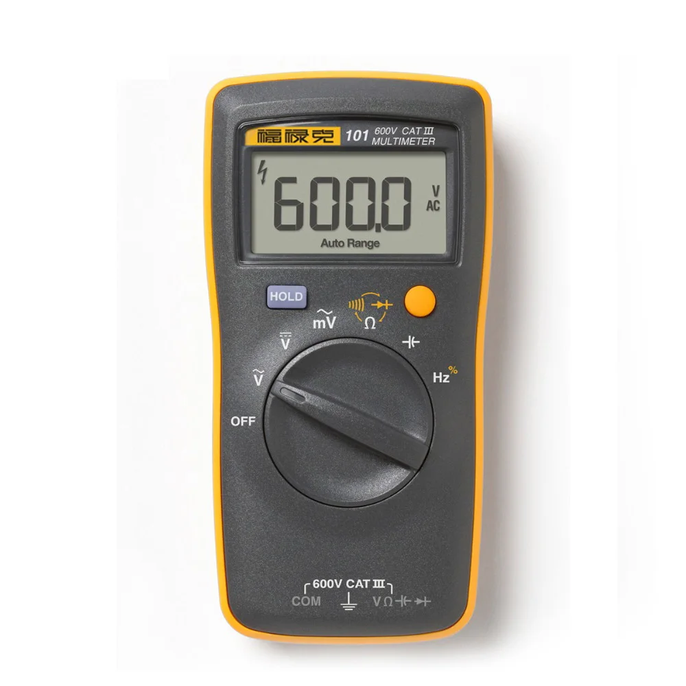 Fluke 101 AC/DC конденсатор тока напряжения Ом автоматический/ручной цифровой многофункциональный мультиметр+ Удобная мягкая сумка