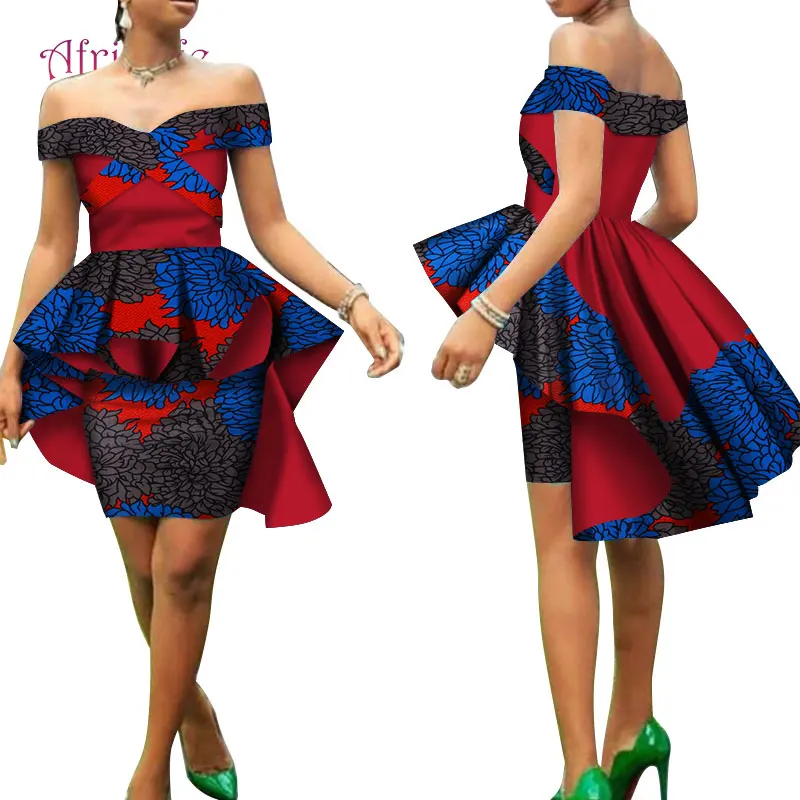 Лидер продаж, комплект из топа русалки с открытыми плечами и мини-юбки, популярные африканские женские костюмы Анкары для свадебной вечеринки, WY4042 - Цвет: 20