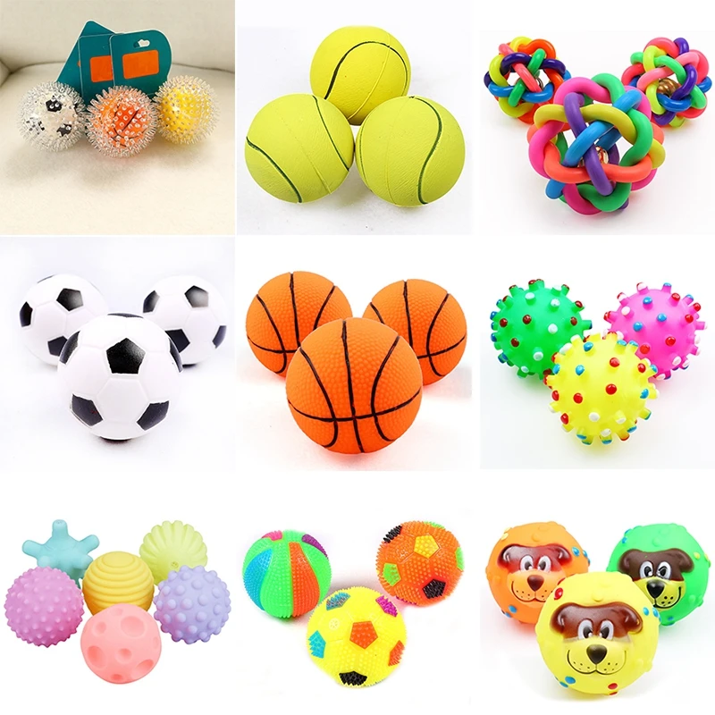 

1pcs Squeaky Pet Dog Ball Toys for Small Medium Dogs Rubber Chew Puppy Toy Dog Stuff Teddy Dogs Toys Pets Brinquedo Cachorro