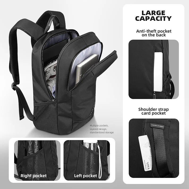 Mark Ryden 2021 New Raincoat Male Bag 15.6 Inch Laptop Water Repellent Men Backpack Black Multifunction Ultralight Business Bag