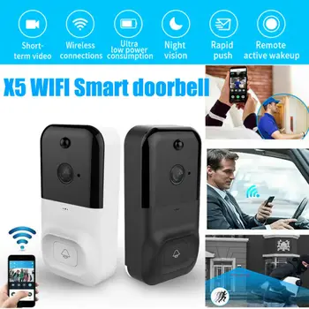 

2020 New X5 Wireless WiFi Smart Video Doorbell HD Two-way Cellphone Door Ring Intercom Security Camera IR Night Motion Detection