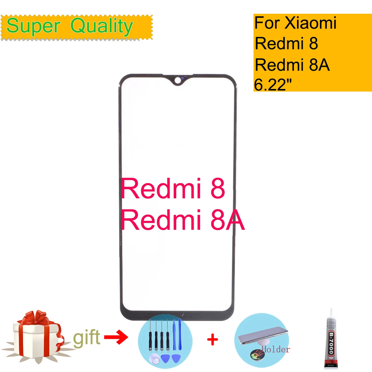 6,2" для Xiaomi Redmi 8A Сенсорная панель передняя внешняя стеклянная линза для REDMI 8 Передняя стеклянная Замена сенсорного экрана