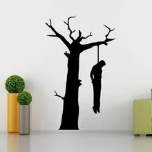 AW Креативный стиль подвесное дерево ПВХ Наклейка на стену украшение для ванной комнаты наклейки на стену водонепроницаемый съемный