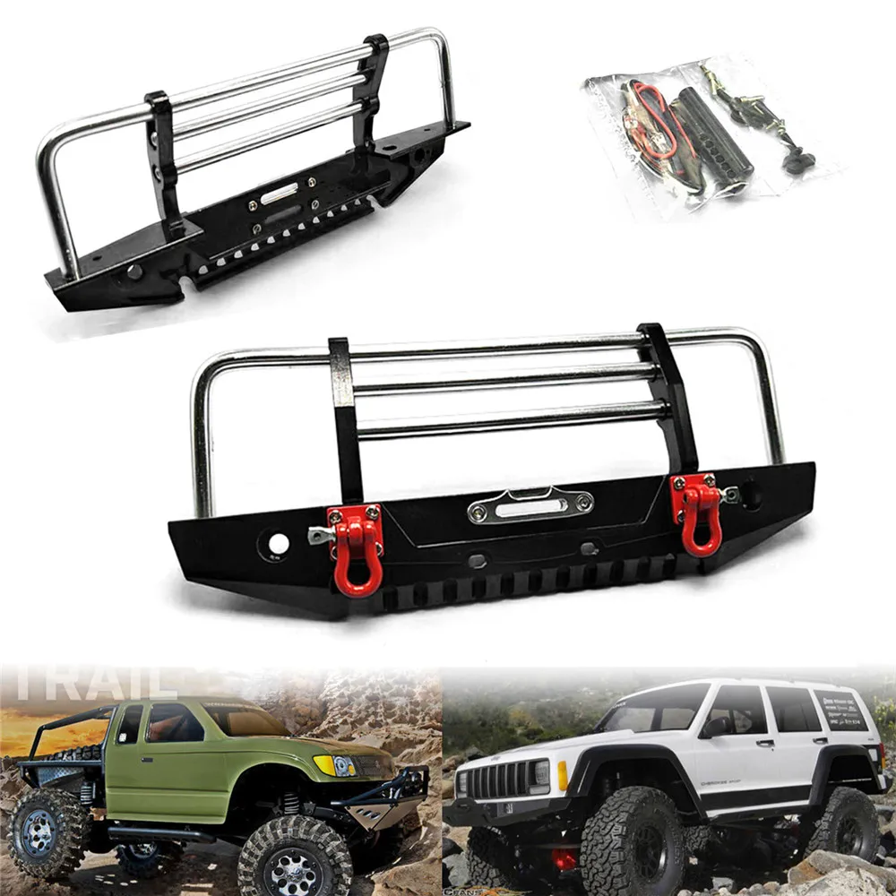 

Aluminum Alloy Front Bumper with Light for 1/10 RC Crawler Car Axial SCX10 90046-Traxxas TRX-4 For SCX10 SCX10 II RC Car Parts