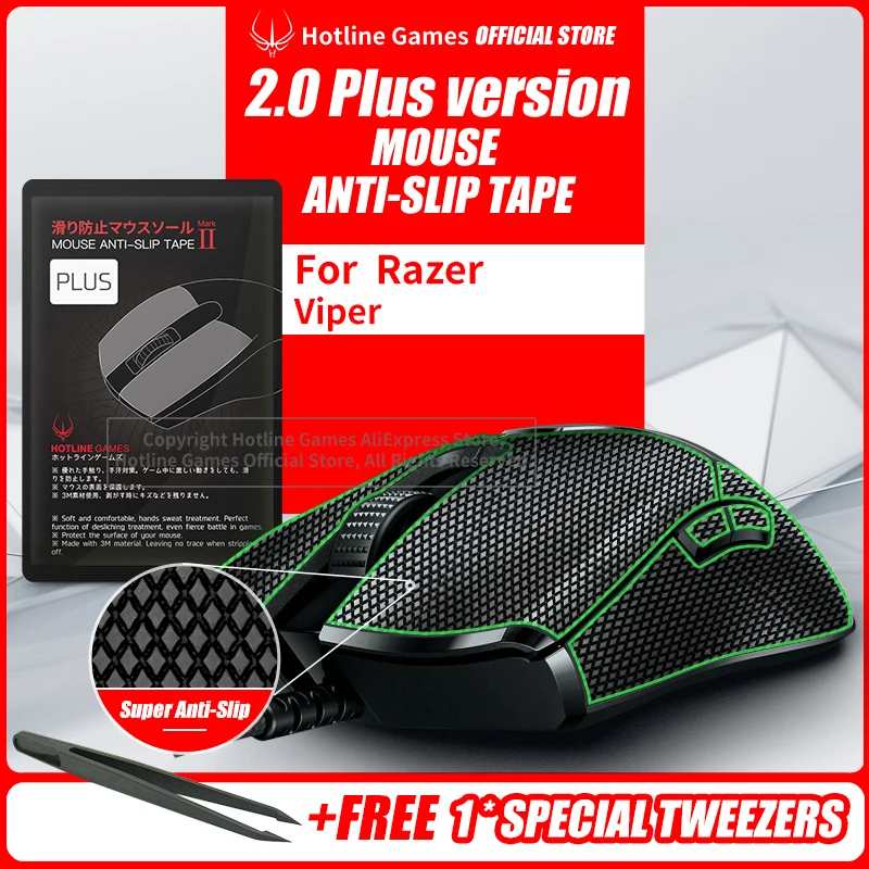Hotline Games 2.0 Plus Mouse Nastro Antiscivolo Per Razer Viper 8Khz Viper Ultimate Grip Upgrade, Assorbimento Dell'Umidità, Facile Da Applicare