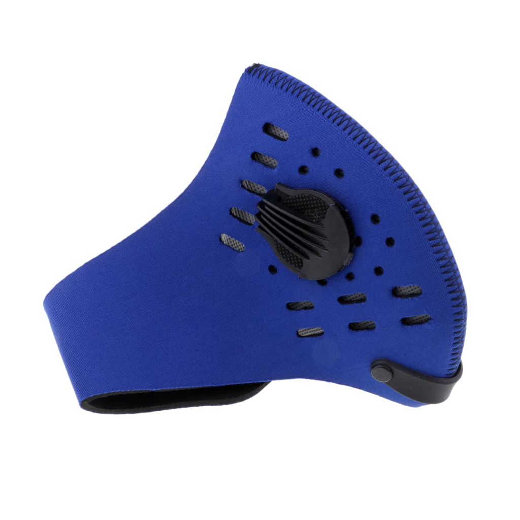 Workout Face Mask Cycling Dust Windproof Activated Carbon Mouth Muffle with Valve Filter Both for Women& Men - Цвет: Blue
