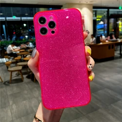 Radiant Glitter Shockproof Phone Case - Bright Slim TPU Cover - iPhone 11 (Rose red)