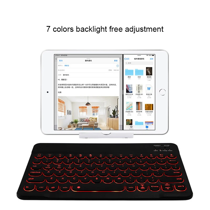 

7 Colors Backlit Bluetooth English Keyboard for Windows Mac Android iOS System All Tablet Universal Keyboard For iPad Pro 2020