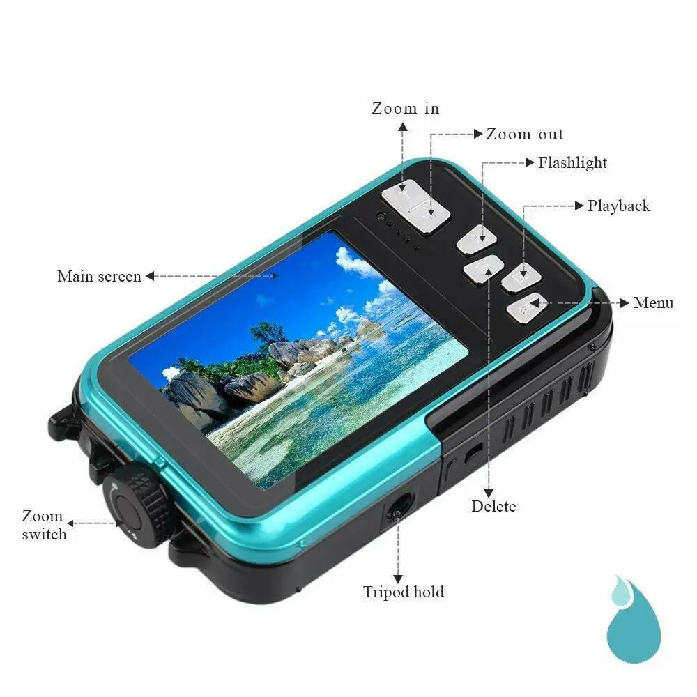 BEESCLOVER TFT Цифровая камера водонепроницаемая 24MP MAX 1080P двойной экран 16x цифровой зум видеокамера HD268 подводная камера r20