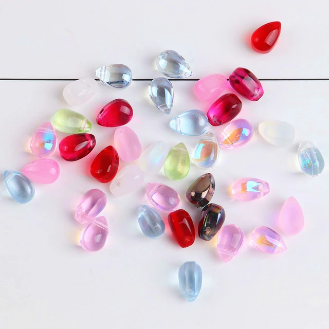 50pcs Colorful Teardrop Beads Waterdrop Faceted Acrylic Beads for Jewelry  Making Earrings Necklace Bracelet Phone Chain Supplies - AliExpress