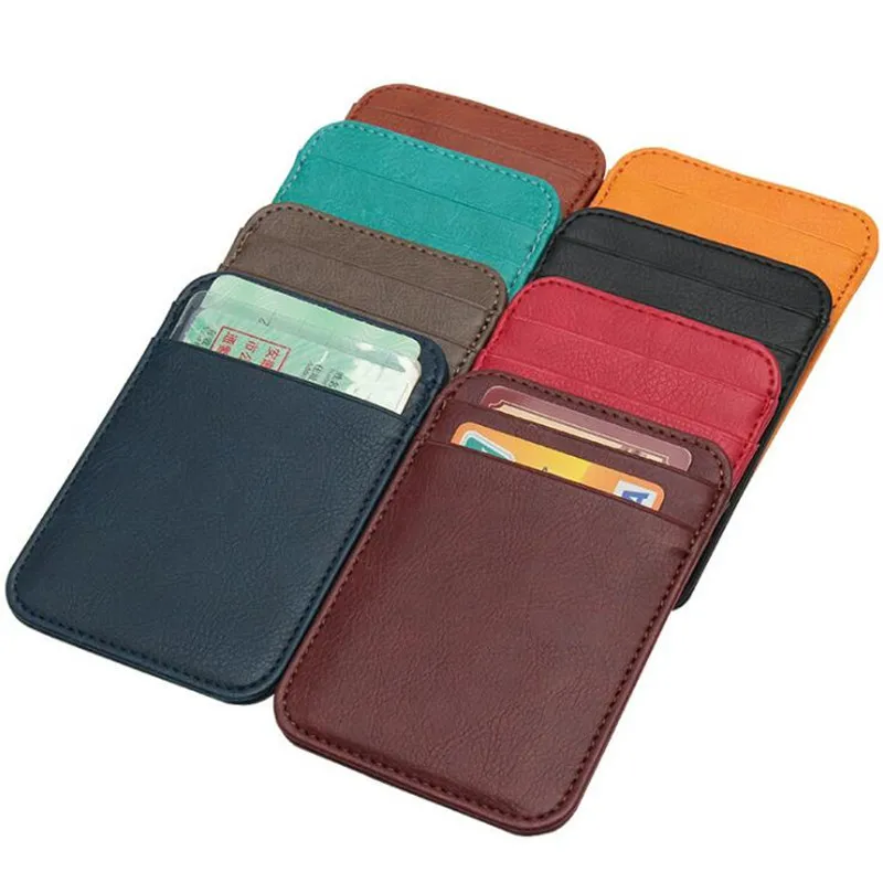 

Credit Card Holder Bags Fashion Pu Leather Thin Mini Men Cash Money Business Driver License Card Wallet Purse Pocket Bag Pouch