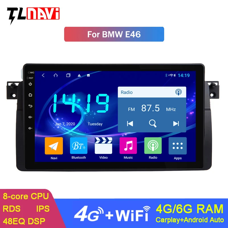 6G + 128G Android 10 Octa Core автомобильное стерео радио для BMW E46 318 320 M3 3 серии GPS навигация |