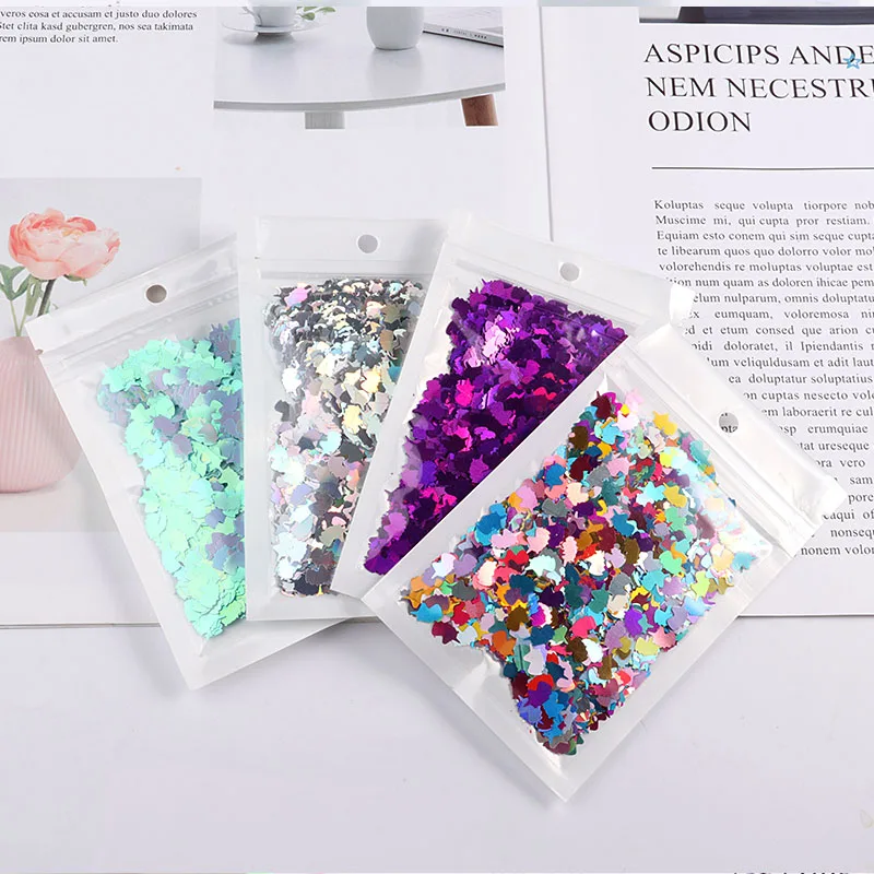 10g/Lot 5*8mm Ultrathin Unicorn Shape Nails Sequins For Nail Art Decoration Body Art Painting Wedding Gift DIY Glitter Sequin