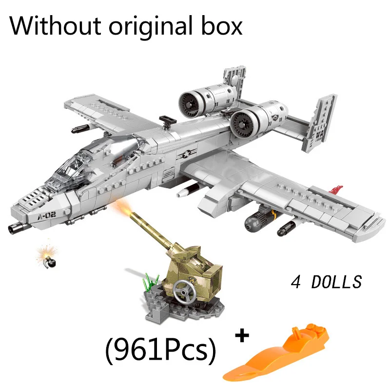 XINGBAO 06022 военные строительные блоки A10 боец Thunderbolt II wartog Fighter DIY WW2 самолет кирпич