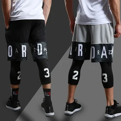 Men Running Compression Sweatpants Gym Jogging Leggings Basketball Football Shorts Fitness Tight Pants Outdoor Sport Clothes Set