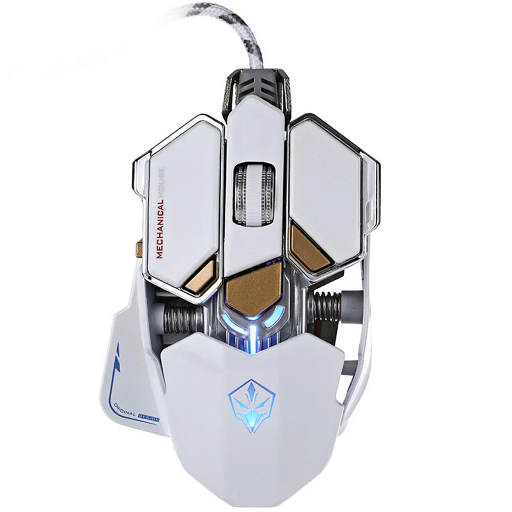 LUOM 4000 dpi, Регулируемая игровая мышь, USB, оптическая, Pro Gamer, для геймеров, клавиатура, проводные мыши для игр, мышь для дома, офиса - Цвет: Белый