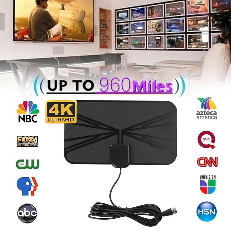 Антенна 960 Mile Range TV Digital 1080P Skywire Antena Indoor 4K | Электроника