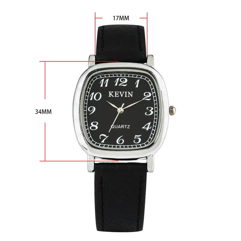Кевин простые кварцевые часы кожаный ремешок для влюбленных часы циферблат с арабскими цифрами 2019 новый бренд Reloj Para Pareja