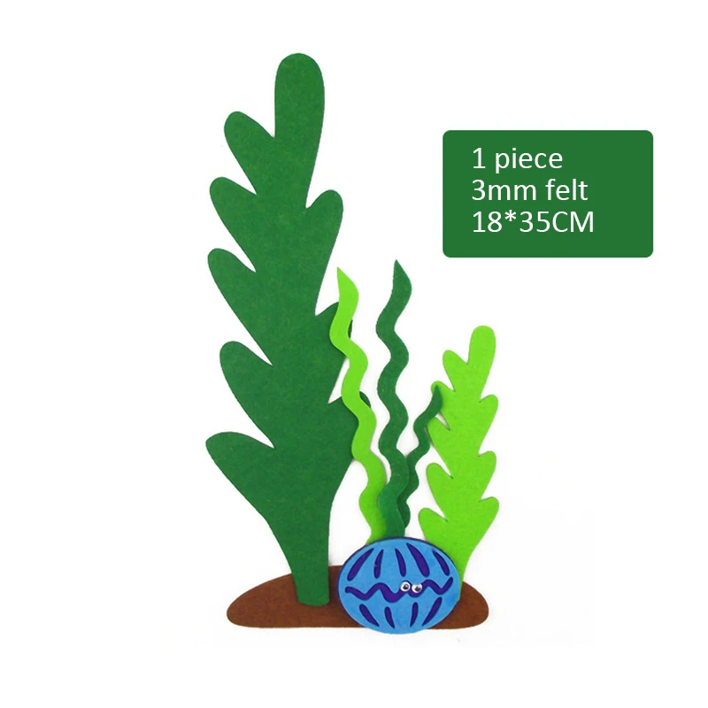 Нетканый Океанский напольный набор Войлок Seagrass/рыба/дельфины для детского сада Украшение Стены Декор для детской спальни DIY войлочная ткань ремесла упаковочный набор
