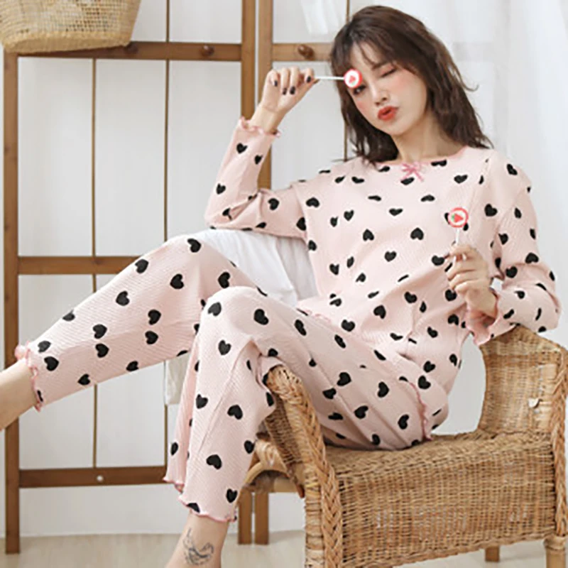 Autumn spring Maternity Breastfeeding Pajama Set Pregnant Women Warm Nightwear Pregnancy Nursing Sleepwear Clothes Suit