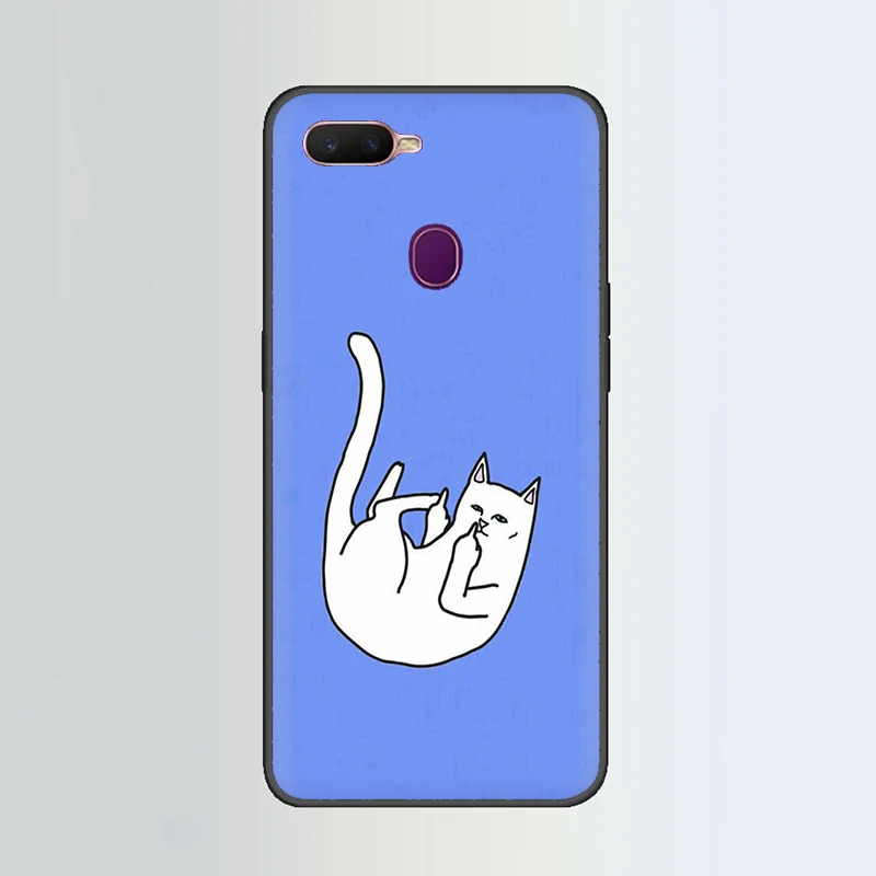 Средний палец Кошка мягкий силиконовый чехол для телефона для OPPO A1K A5 A9 K5 Reno Z 2 10X Ace 2Z 2F Realme 2 A5 3 5 pro Q X LiteXT X2 - Color: B10