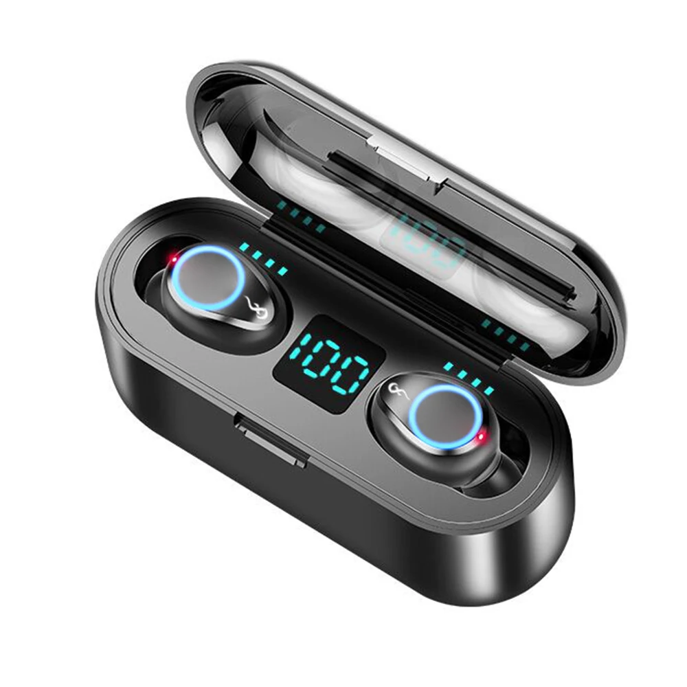 Водонепроницаемые наушники с громкой связью, Bluetooth 5,0, наушники F9 TWS, беспроводные наушники, Спортивная гарнитура с внешним аккумулятором 2000 мАч - Название цвета: 3