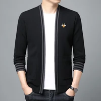 Mens New Sweater Cardigan Jacket Embroidery Leisure Knitted Sweater Men 2