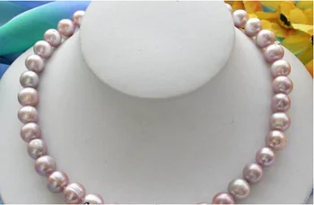 

Free shipping RHJ0046 17inch lavender round freshwater pearl necklace