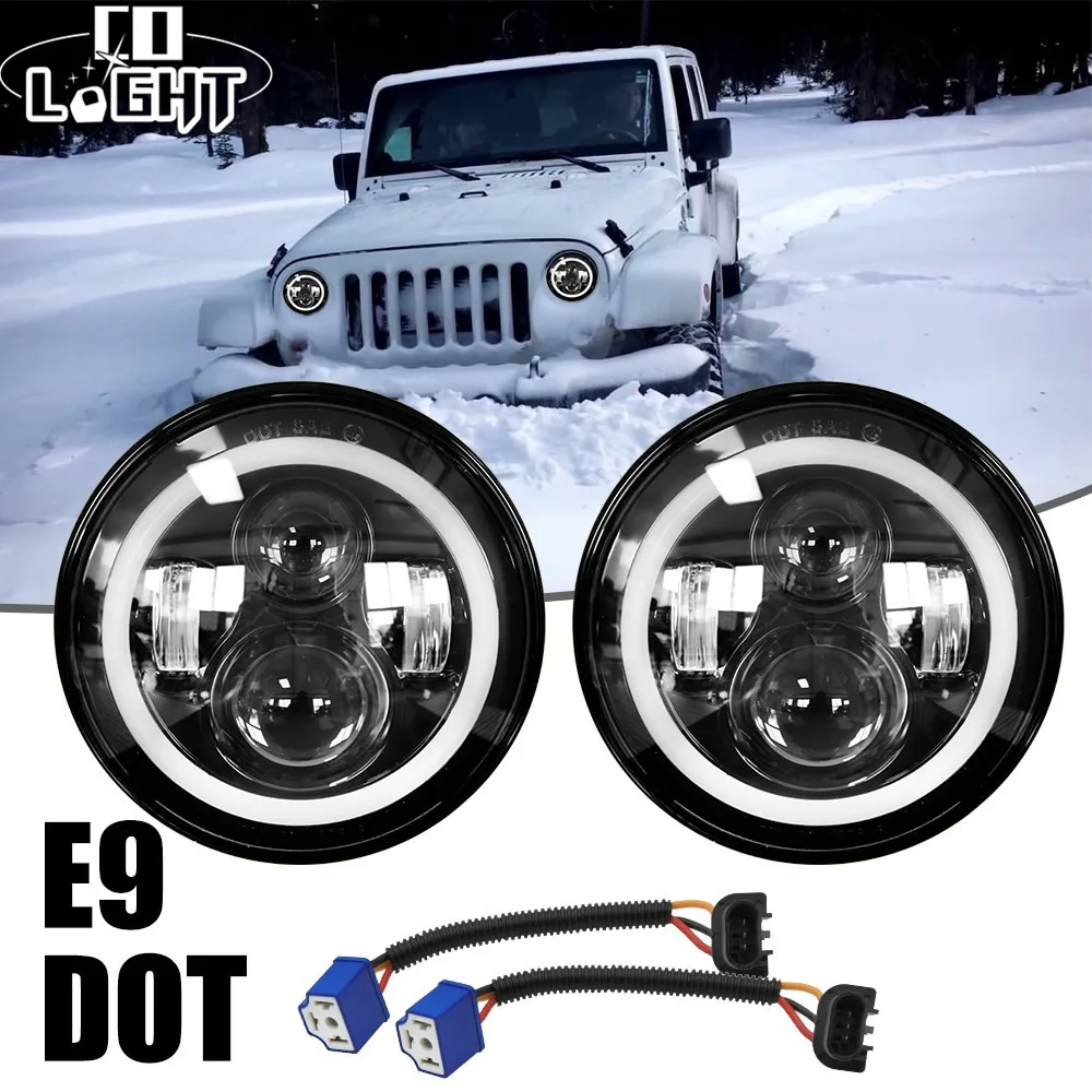  CO LIGHT 2pcs 7 Inch Led Driving Light 50W 30W H4 H13 LED Car Headlight Kit Auto for Jeep Led Head  - 32791375461