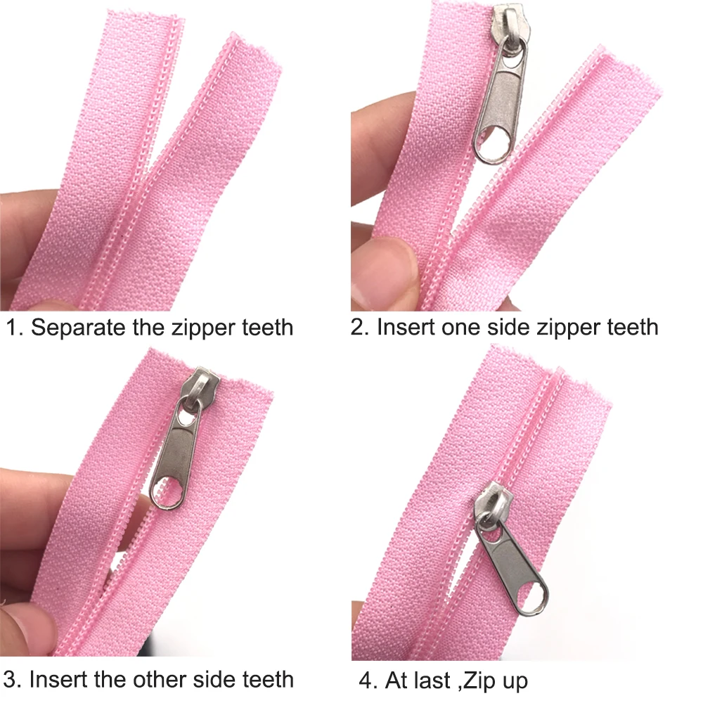 Description Picture 4 of item#3 #5 #8 #10 Zipper Pulls Nylon Zipper Head Sliver Zipper Pull Slider